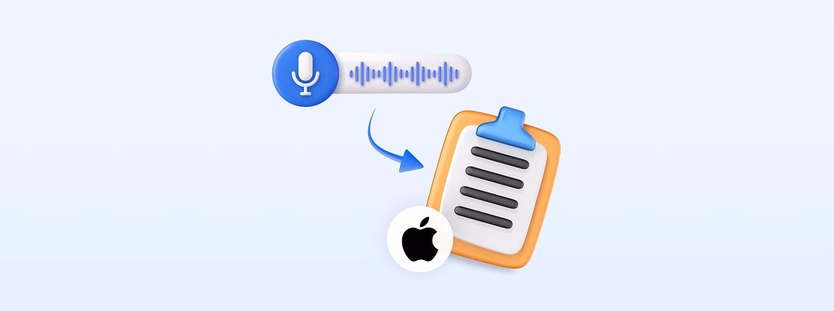 Ilustra la conversión de voz a texto en un dispositivo Apple