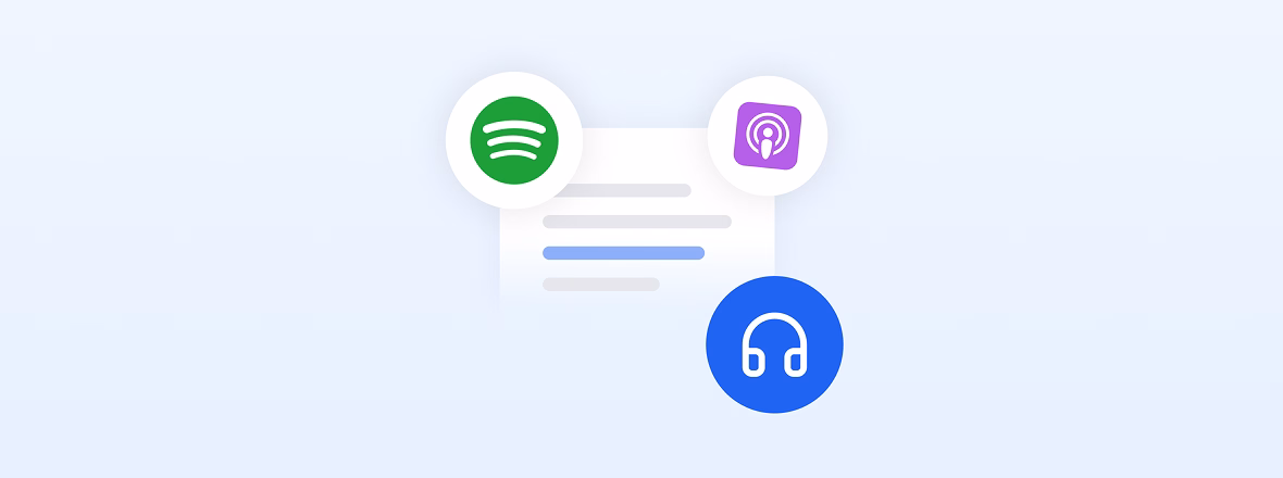Muestra la interfaz de Transkriptor transcribiendo un episodio de podcast.