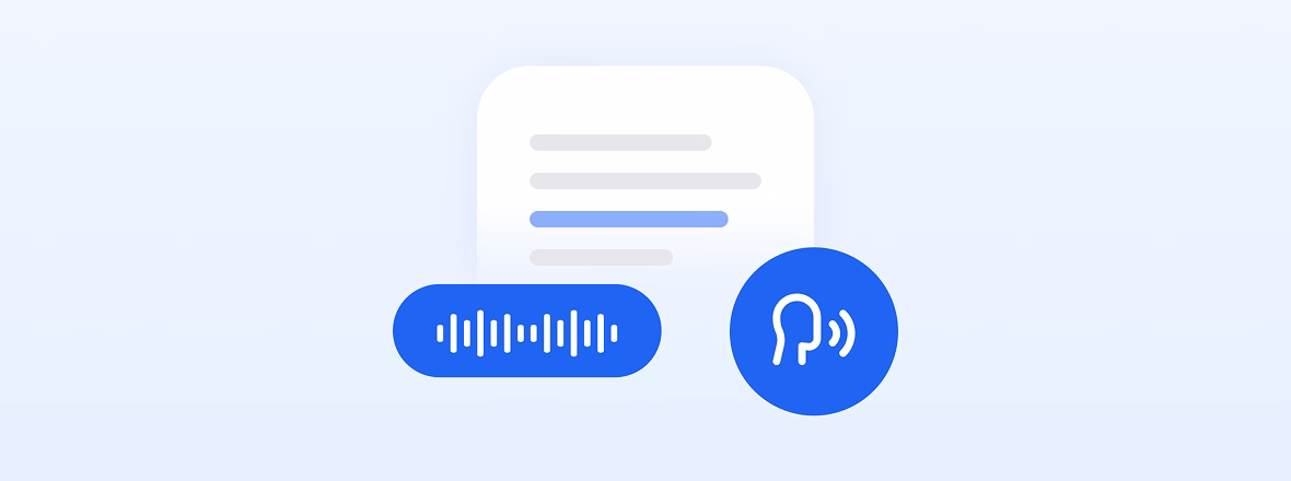 Representa iconos de transcripción de audio y accesibilidad.